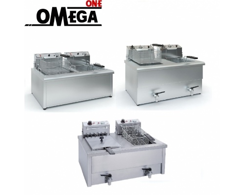 10+10 Lt Double Tank Electric Countertop Fryers