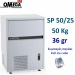 Full Ice Cube Makers 50kg/24hr = 1.390 cubes Storage bin 25kg = 694 cubes