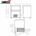 Full Ice Cube Makers 85kg/24hr = 4.722 cubes Storage bin 40kg = 2.222 cubes