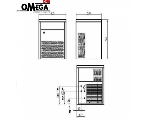 Παγομηχανή Πάγου Νιφάδα-Τρίμα 600kg/24ωρο 