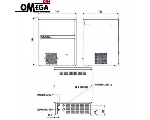 Granular Ice Maker 140kg/24 hours 60Kg bin of granular ice