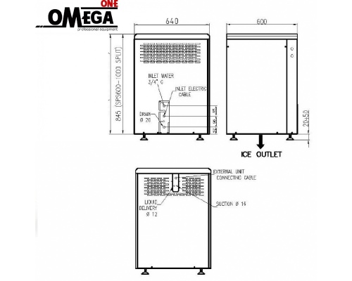 Παγομηχανή Πάγου Λέπι-Νιφάδας 600kg/24ωρο 