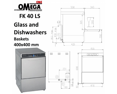 Glass and Dishwashers, 230V Baskets 400x400 mm