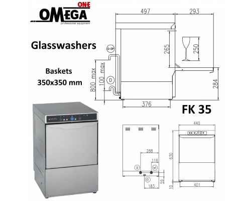 Glasswashers, Baskets 350x350 mm