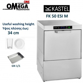 Gewerbliche Restaurantspülmaschine - Spülhöhe 34 cm - Körbe 50x50 cm - 230V - FK 50 ESI M