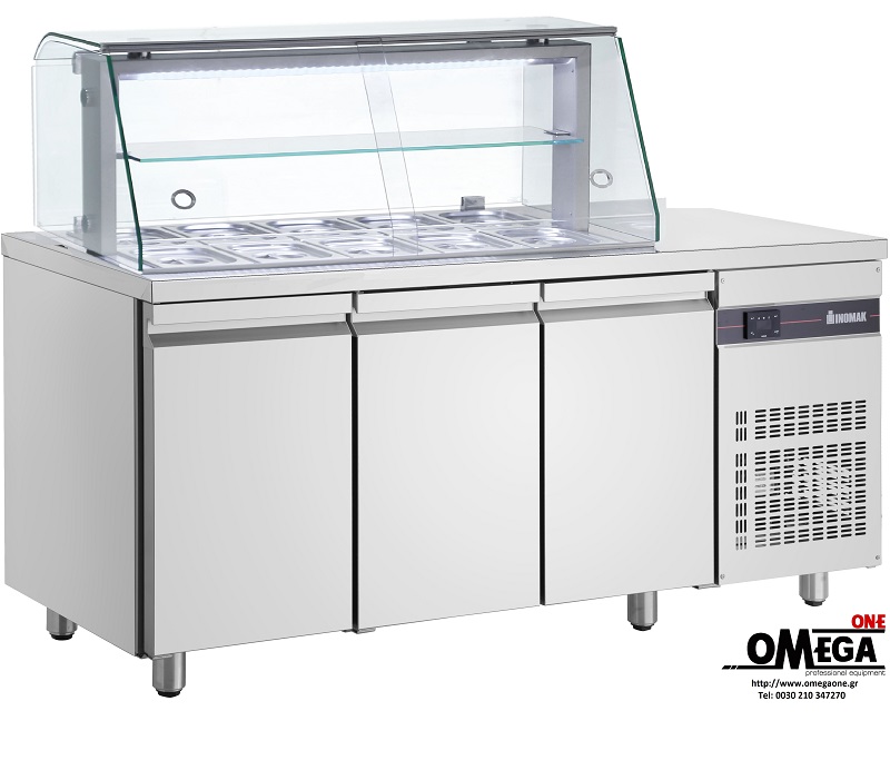 Pizza Kühltisch integrierter Kühlaufsatz Omega One, Pizzatisch